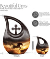 Cross Drop Designed 10-inch Horse Urn