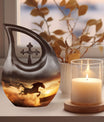 Cross Drop Designed 10-inch Horse Urn