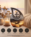 Cross Drop Designed 10-inch Horse Urn