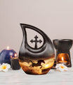 Cross Drop Designed 10-inch Horse Urn