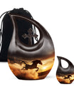 Cross Drop Designed 10-inch Horse Urn