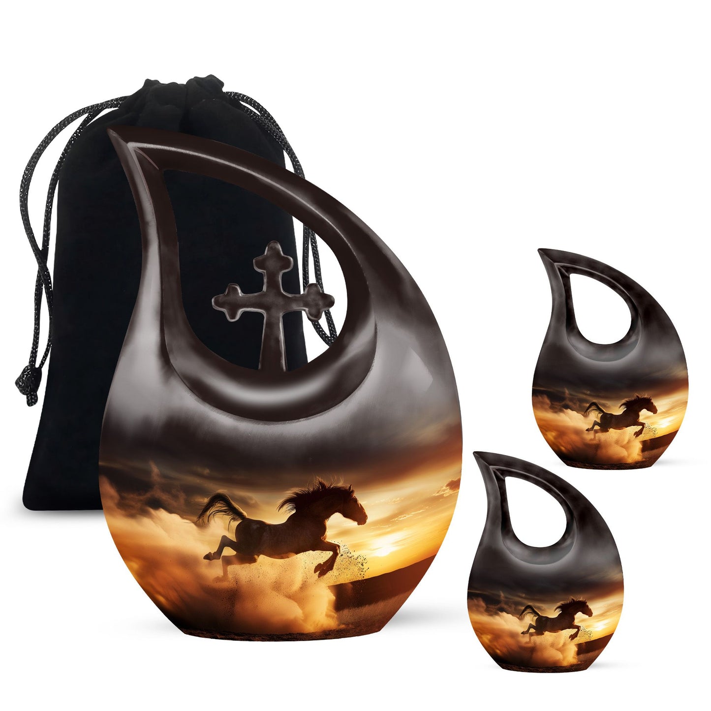 Personalized Horse Cremation Urn for Human Ashes - 10-inch, 200 cu in - Yatskia