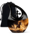 10 inch Horse Urn, Cross Drop design