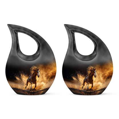 10 inch Horse Urn, Cross Drop design