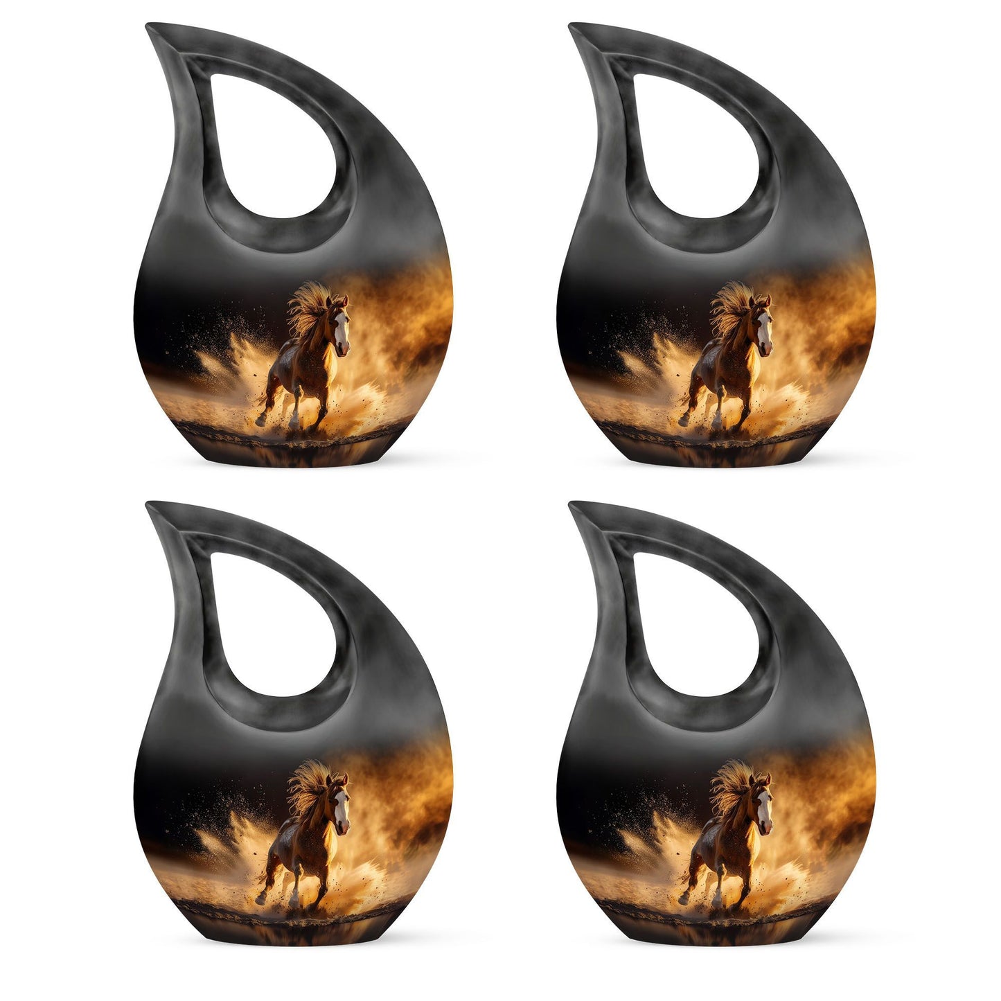 10 inch Horse Urn, Cross Drop design