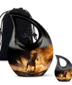Horse Theme Large Urn With 1 Keepsake Urn