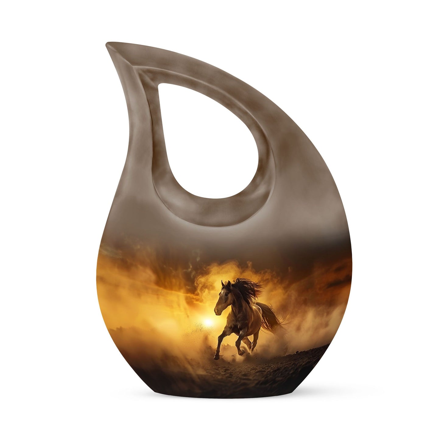 10-inch Horse-themed Cross Drop memorial urn