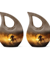 10-inch Horse-themed Cross Drop memorial urn