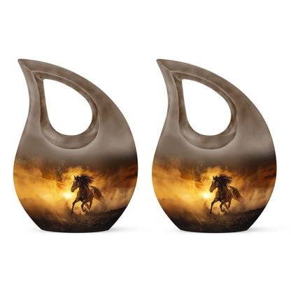 10-inch Horse-themed Cross Drop memorial urn