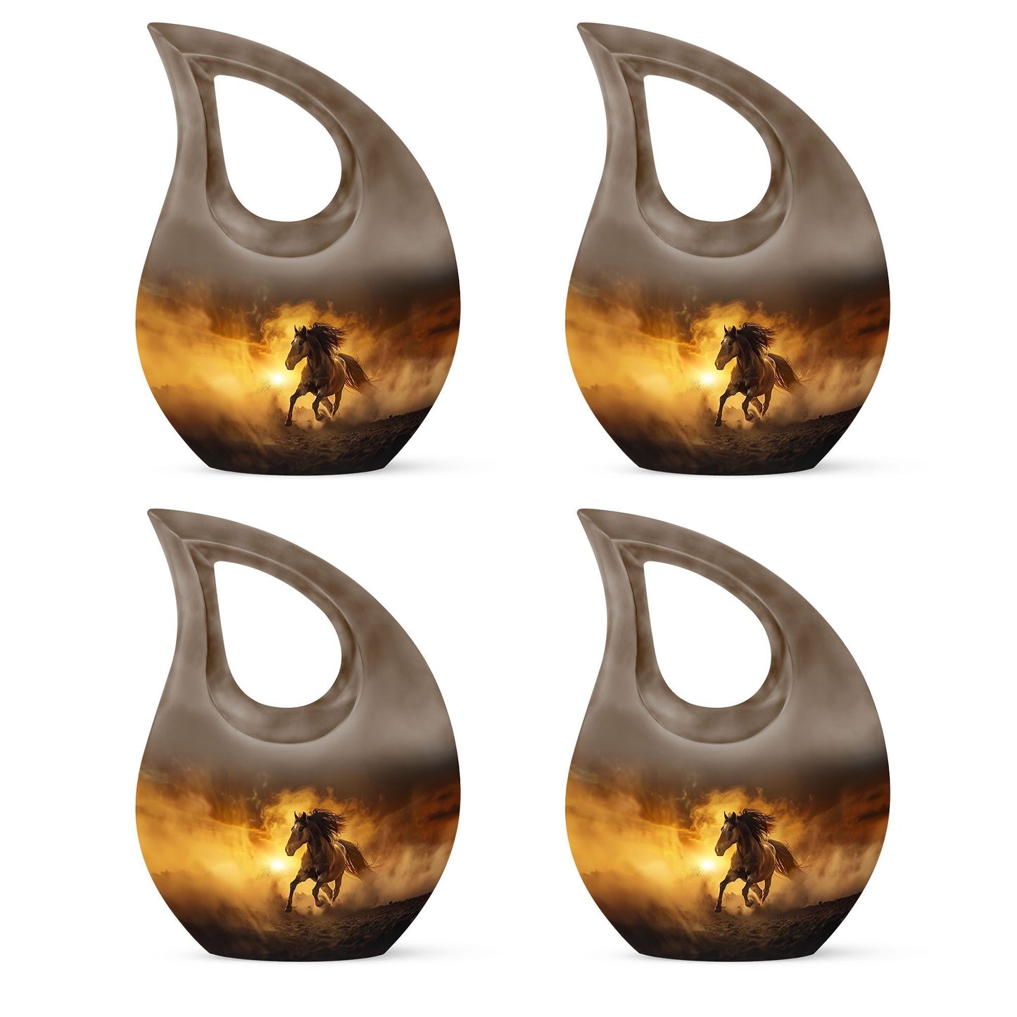 10-inch Horse-themed Cross Drop memorial urn