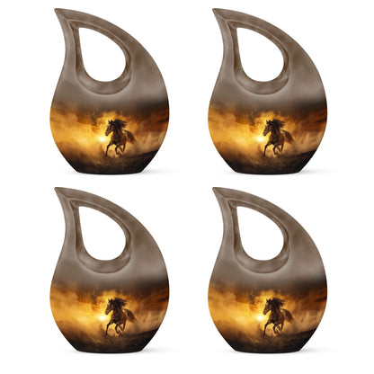 10-inch Horse-themed Cross Drop memorial urn