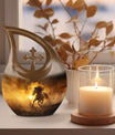 10-inch Horse-themed Cross Drop memorial urn