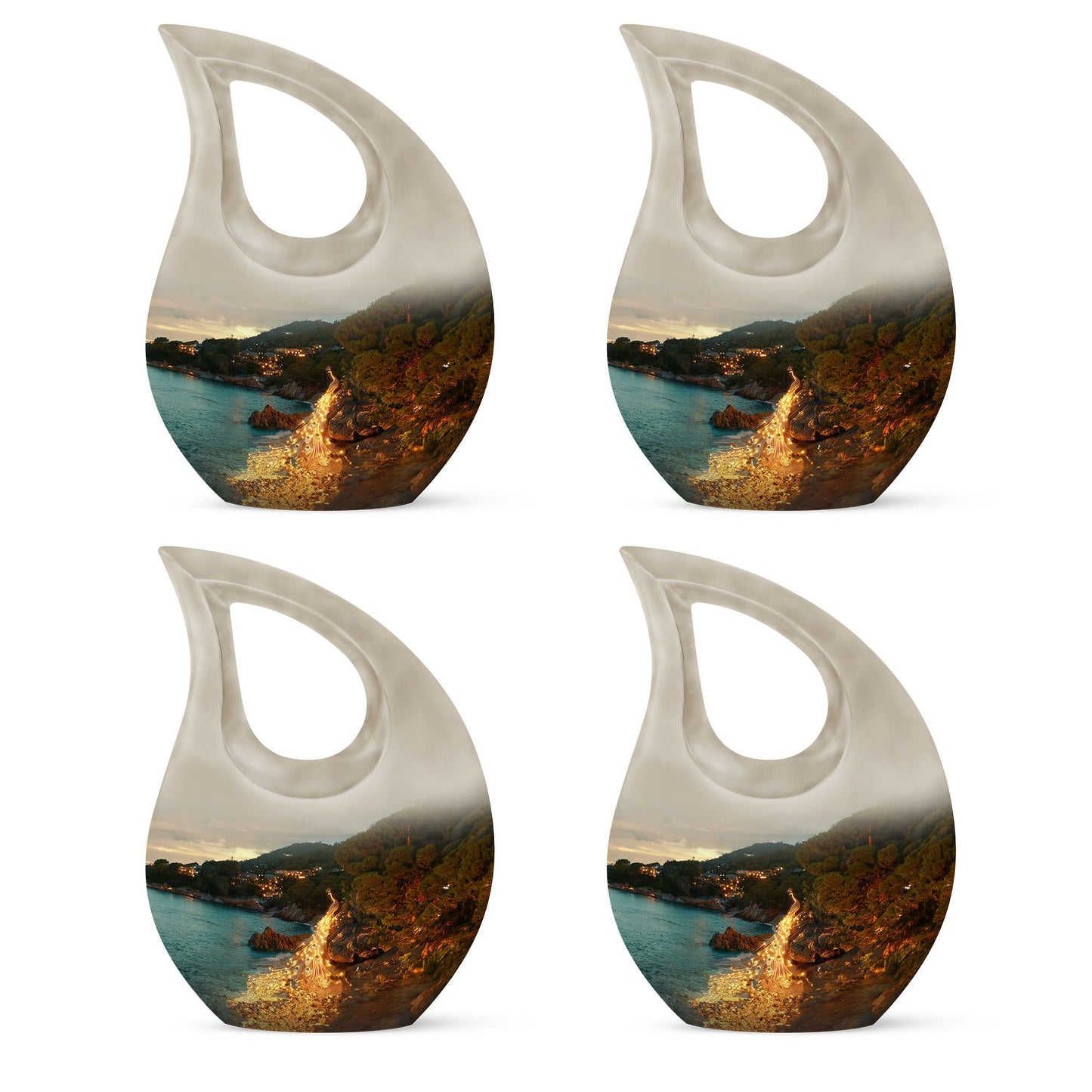 Peacock Theme 3 Inch Keepsake Pack of 4