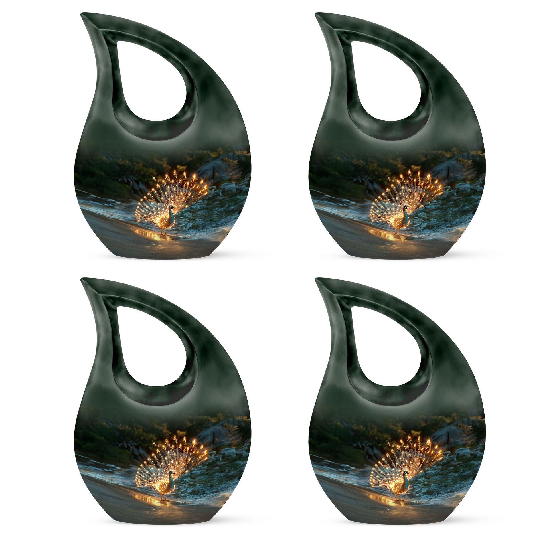 Peacock Theme 3 Inch Keepsake Pack of 4