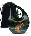 Peacock Theme Large Urn 10 Inch