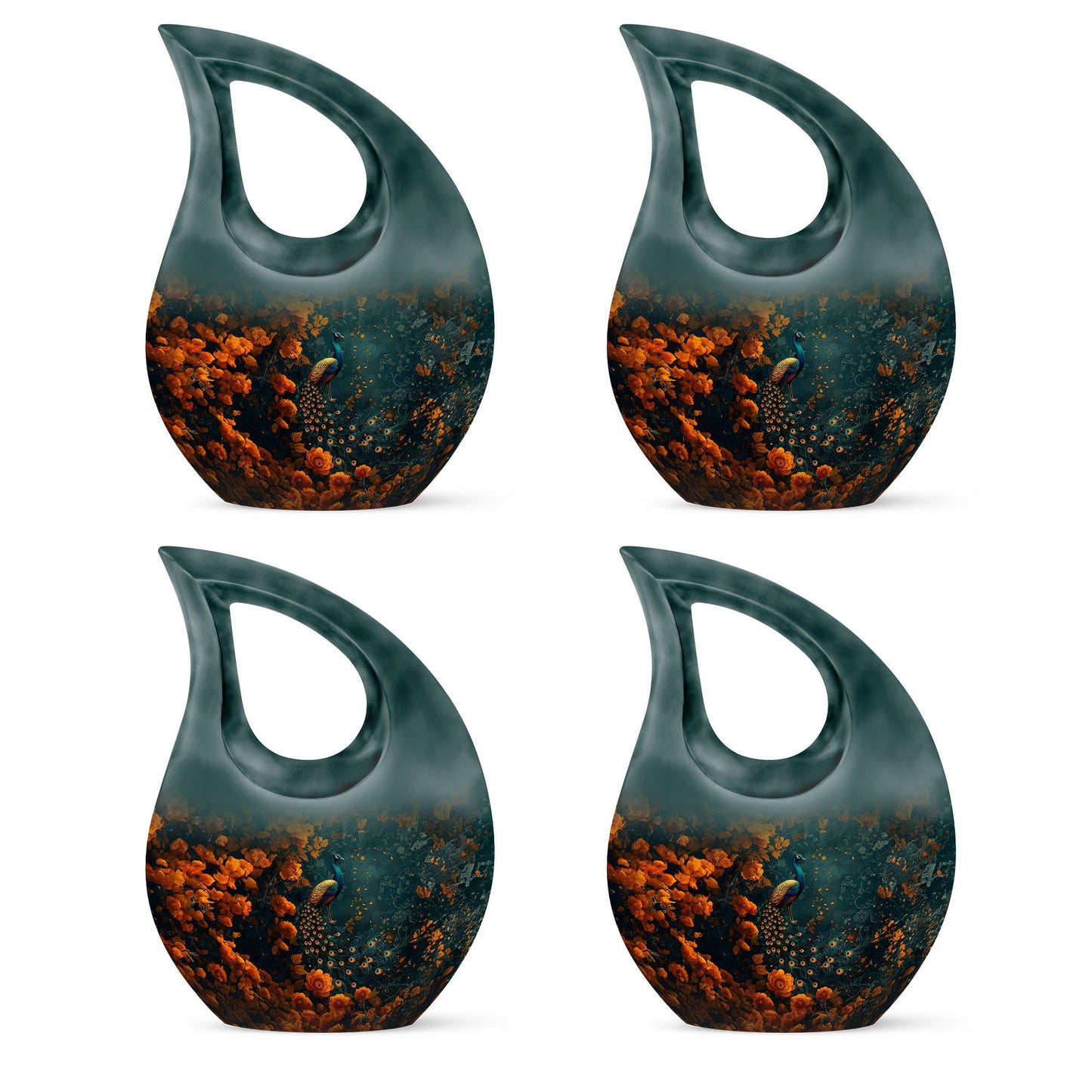 Peacock Theme 3 Inch Keepsake Pack of 4