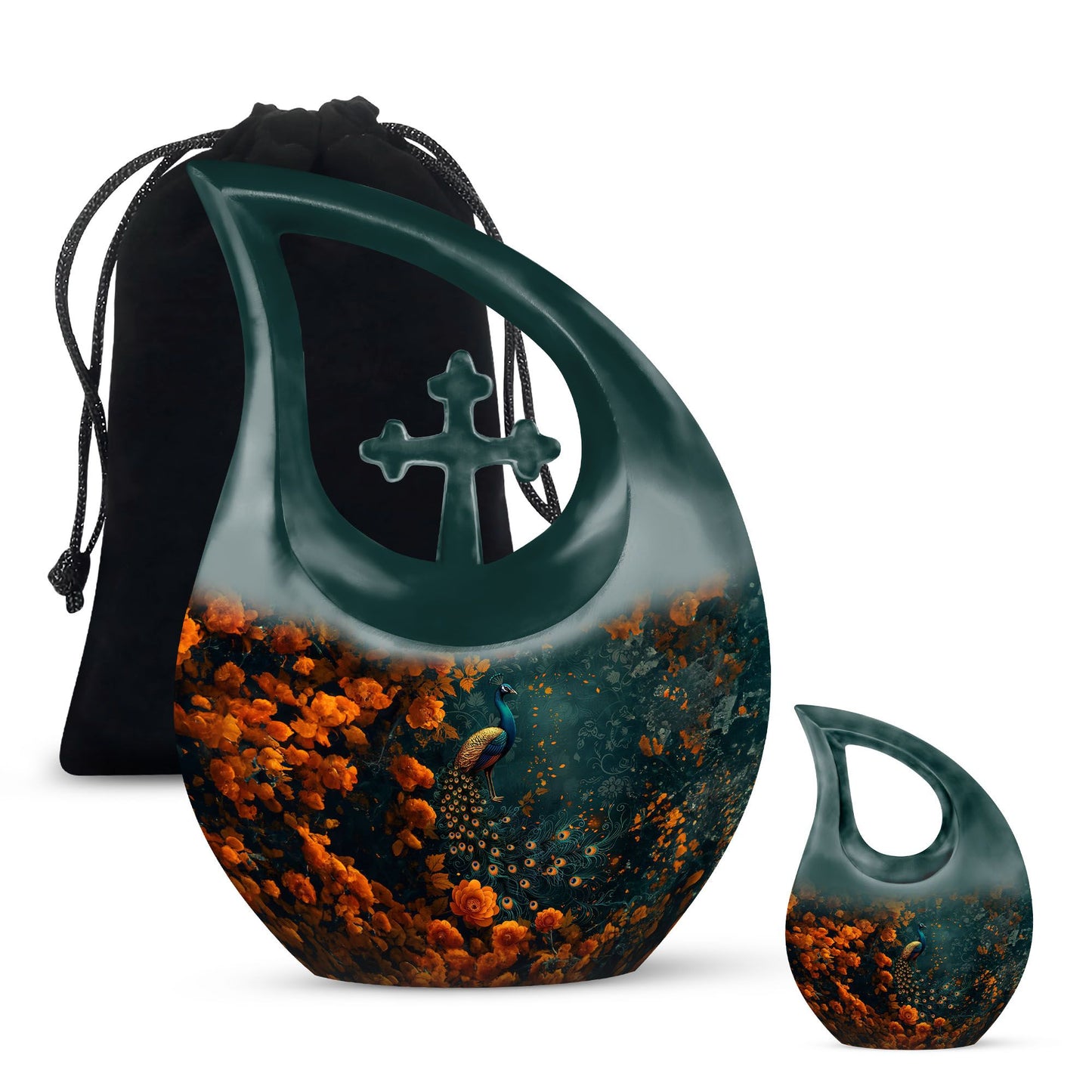 10 inch aluminium Peacock Urn 