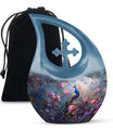10-inch Peacock Urn with Cross Drop design