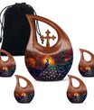 10-inch Large Peacock Urn with Cross Drop design,