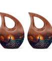 10-inch Large Peacock Urn with Cross Drop design,
