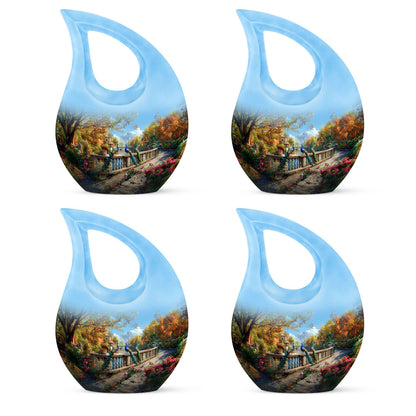 10-inch Aluminium Peacock Urn with Cross Drop design
