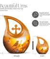 10 inch Sparrow themed Cross Drop design Memorial urn 