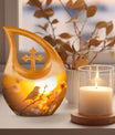 10 inch Sparrow themed Cross Drop design Memorial urn 