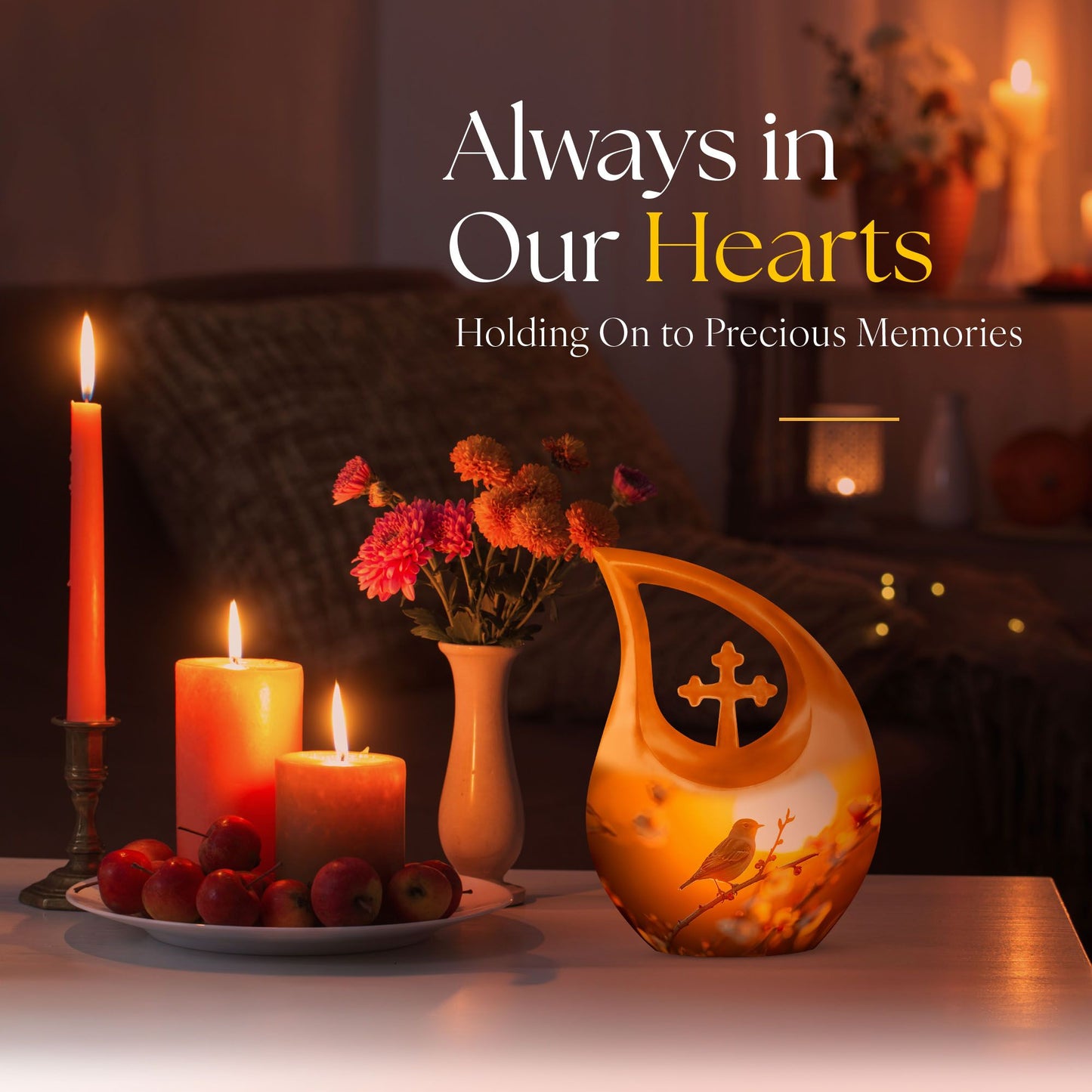 10 inch Sparrow themed Cross Drop design Memorial urn 