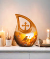 10 inch Sparrow themed Cross Drop design Memorial urn 