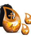 Sparrow Cremation Urn - Golden Sunset Memorial Urn for Mom and Dad