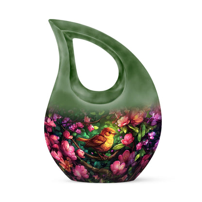 10-Inch Sparrow Urn with Cross Drop Design