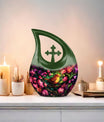 10-Inch Sparrow Urn with Cross Drop Design
