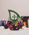 10-Inch Sparrow Urn with Cross Drop Design