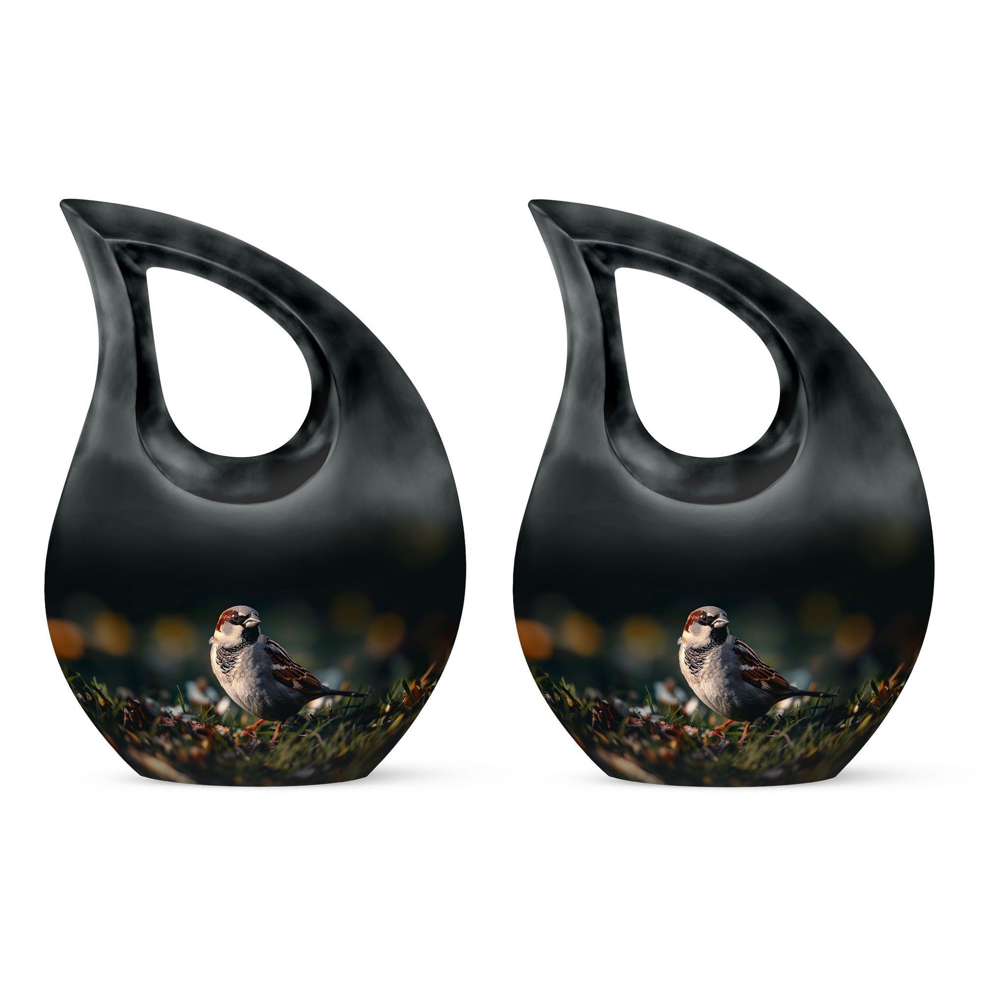 10-inch Sparrow Urn with Cross Drop design, 