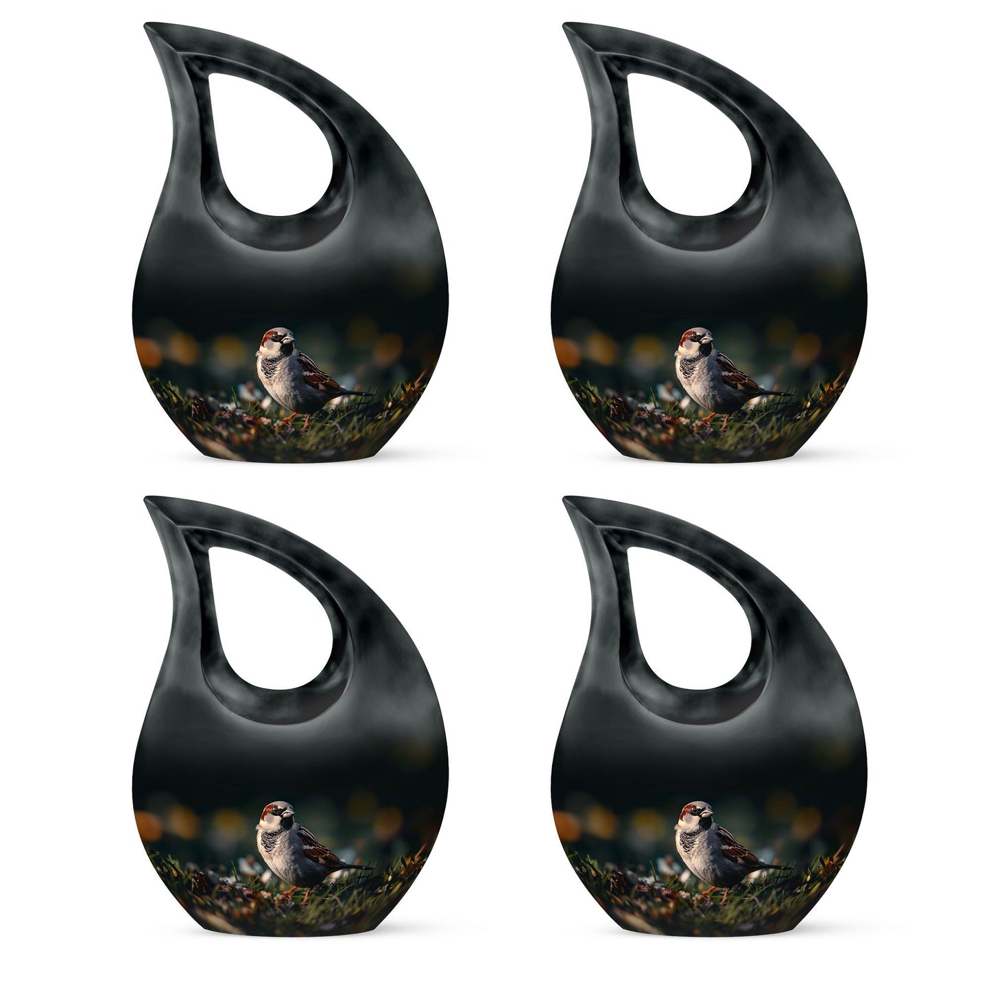 10-inch Sparrow Urn with Cross Drop design, 