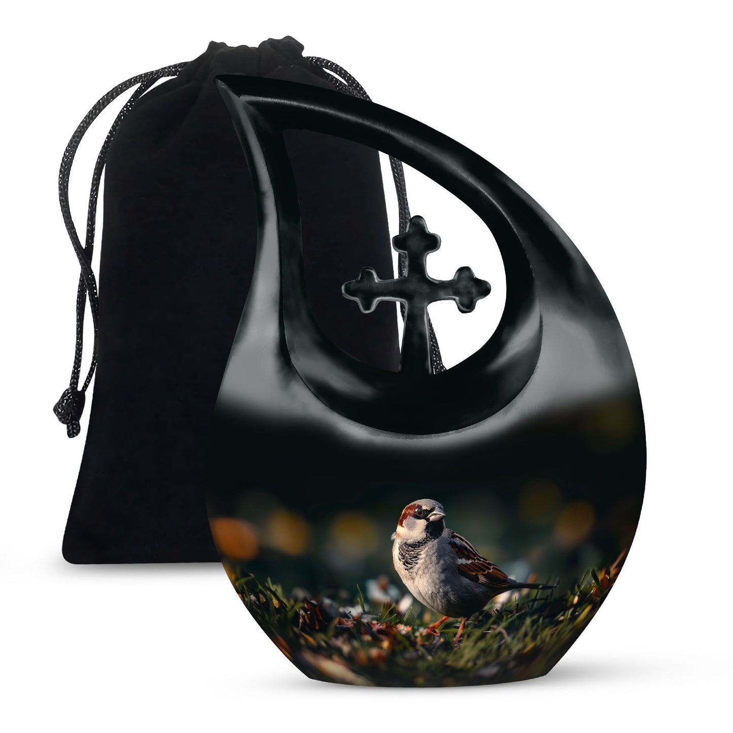 Personalized Bird Keepsake Urn for Human Ashes - 10-inch, 200 cu in - Yatskia