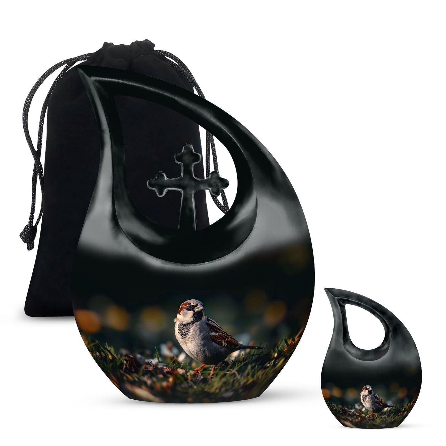 Personalized Bird Keepsake Urn for Human Ashes - 10-inch, 200 cu in - Yatskia