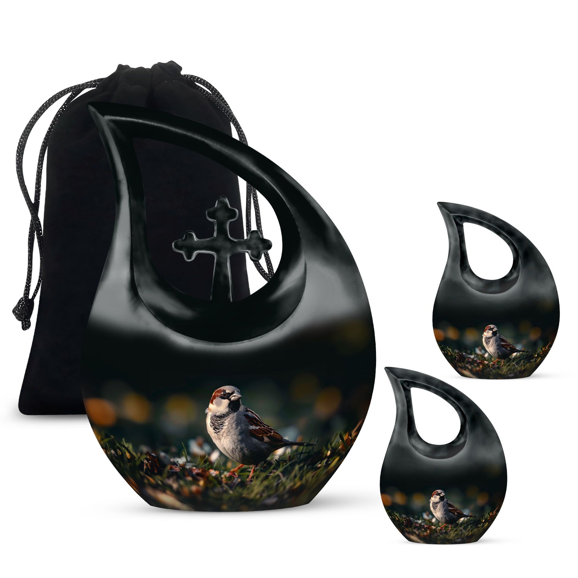 Sparrow Memorial Urn - Personalized Small Urn For Human Ashes