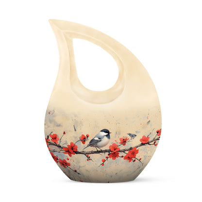 10-inch Sparrow Urn with Cross Drop design