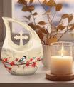 10-inch Sparrow Urn with Cross Drop design