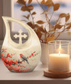 Sparrow themed Cross Drop large urn