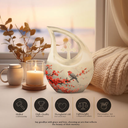 Sparrow themed Cross Drop large urn