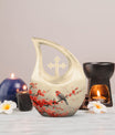 Sparrow themed Cross Drop large urn
