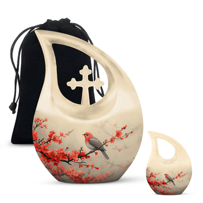 Personalized Bird Keepsake Urn for Human Ashes - 10-inch, 200 cu in - Yatskia