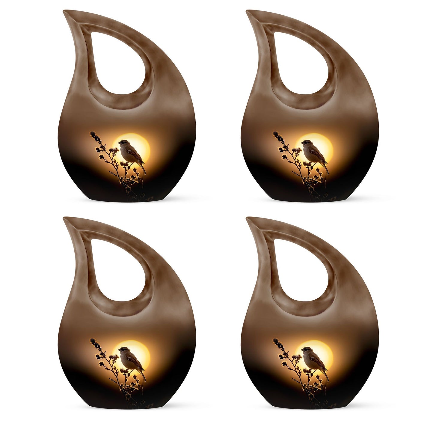 Sparrow themed Cross Drop design large memorial urn, 