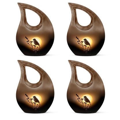 Sparrow themed Cross Drop design large memorial urn, 