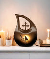 Sparrow themed Cross Drop design large memorial urn, 