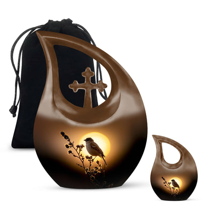 Personalized Bird Cremation Urn for Human Ashes - 10-inch, 200 cu in - Yatskia
