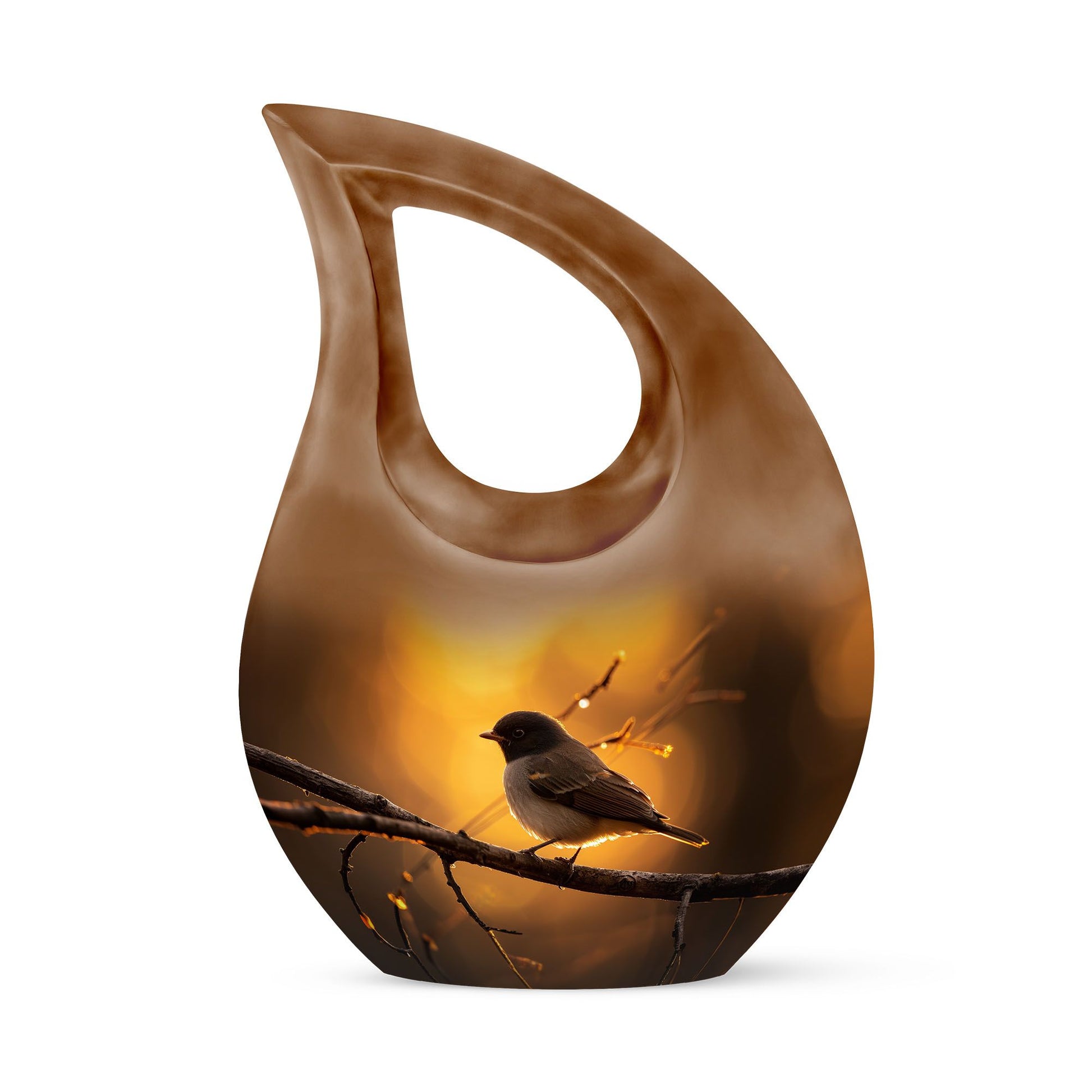 10-inch Sparrow Urn with Cross Drop Design, 