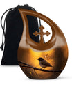Sparrow Funeral Urn - Golden Small Burial Urns For Adult Human Ashes